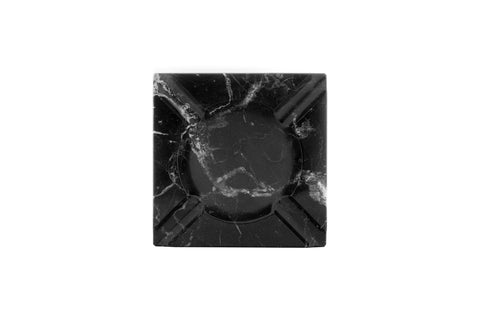Large Nero Marquina marble cigar ashtray, top view