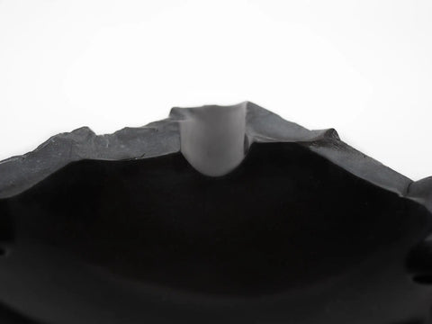 Belgian Black marble ashtray – smooth finish with split detail