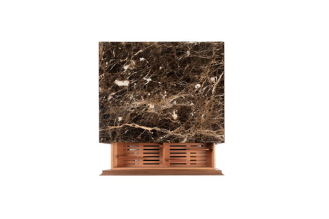 Emperador marble luxury cigar humidor, handmade in Italy by Litolite