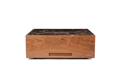 Emperador marble luxury cigar humidor, front view