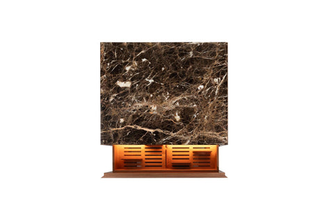 Emperador marble luxury humidor, interior LED lighting