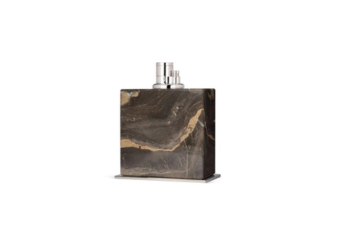 Grigio Orobico marble table lighter, handmade in Italy by Litolite