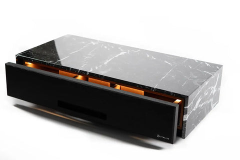 Top view of Diamond Large humidor in black marble – Italian craftsmanship