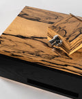 white ebony humidor and white ebony ashtray