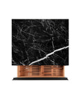 Nero Marquina marble luxury cigar humidor for Bar Cabinet, handmade in Italy by Litolite