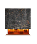 Nero Portoro Oro marble humidor, interior LED lighting