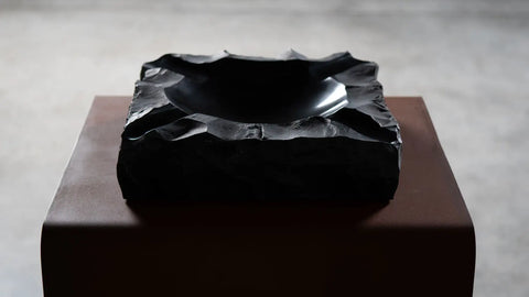 Luxury cigar ashtray in Nero Marquina black marble – Italian design