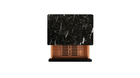 Elegant compact humidor in Nero Marquina, handcrafted for cigar lovers